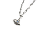 CUPID'S EYE handmade sterling silver choker with sand casting and oxidated finish