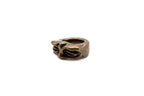 OMO hand-carved 24K gold-plated brass ring with timeless face design