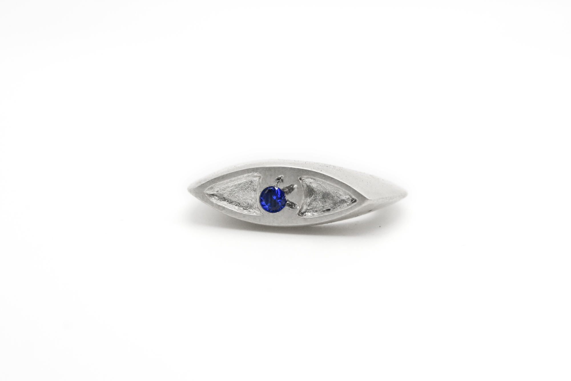 PEEK hand-carved 925 sterling silver ring with matte finish
