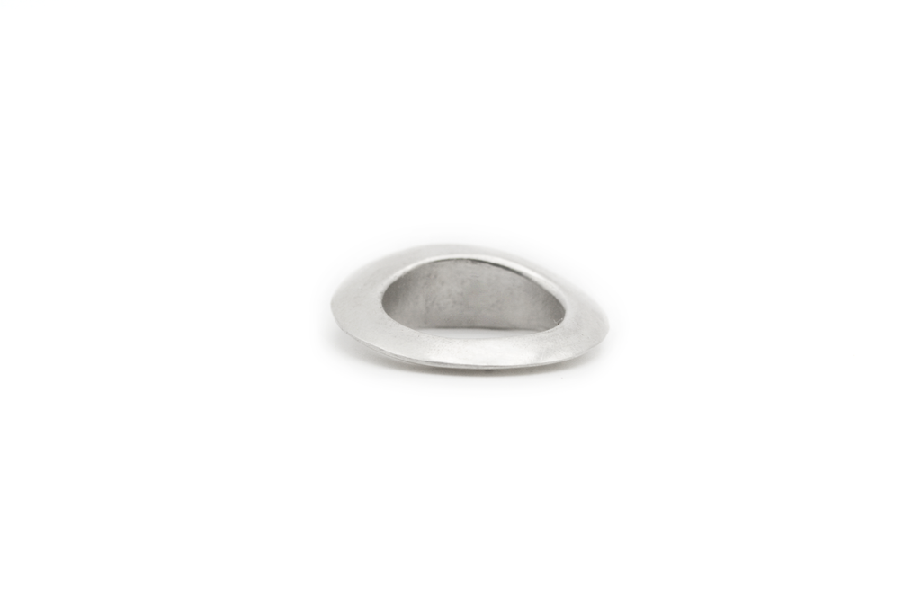 PEEK hand-carved 925 sterling silver ring with matte finish