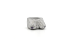 TRIPLE NIPPLE hand-carved sterling silver ring celebrating body diversity
