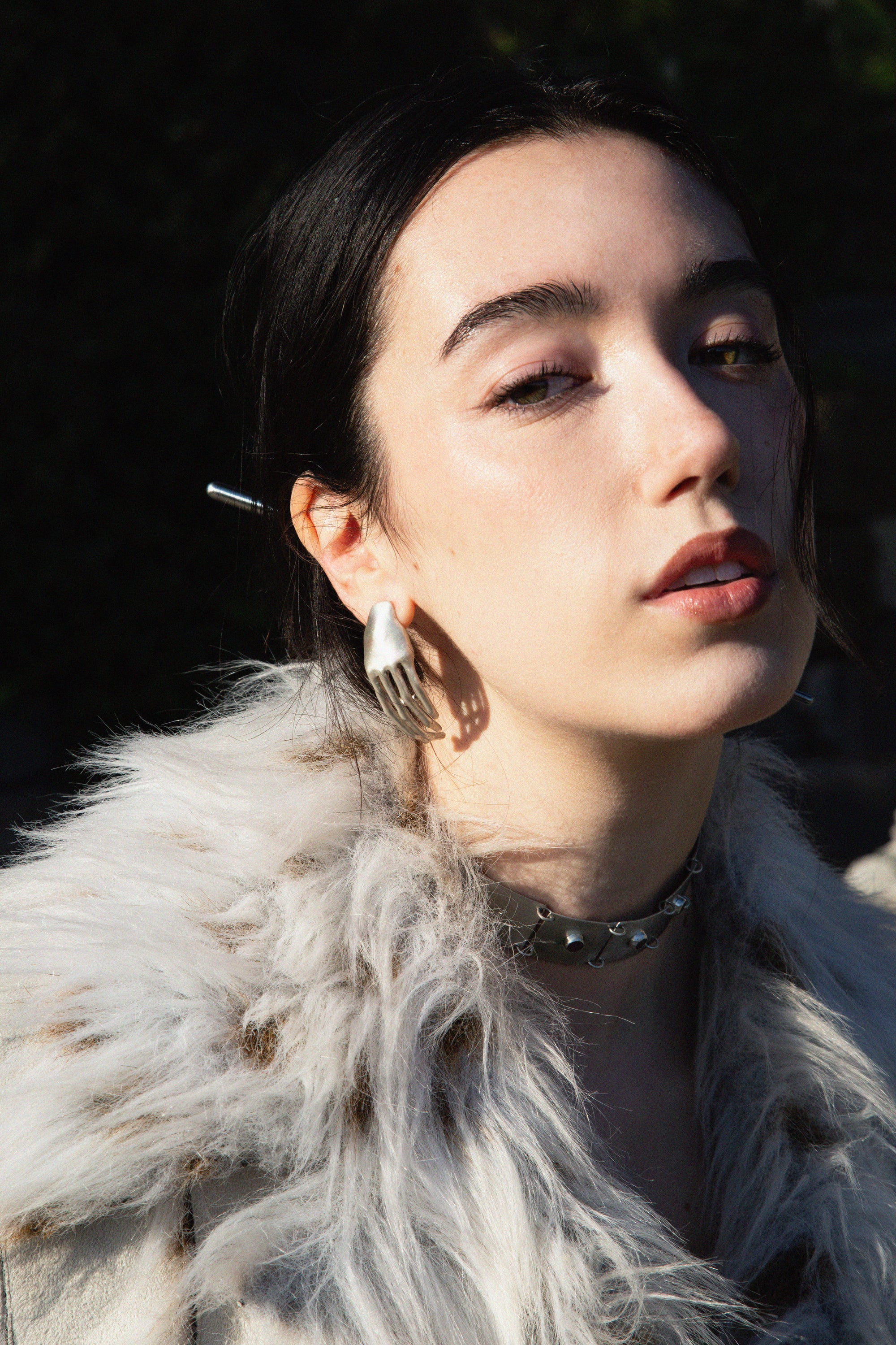 WHISPERING HANDS hand-carved 925 sterling silver earrings inspired by silent communication