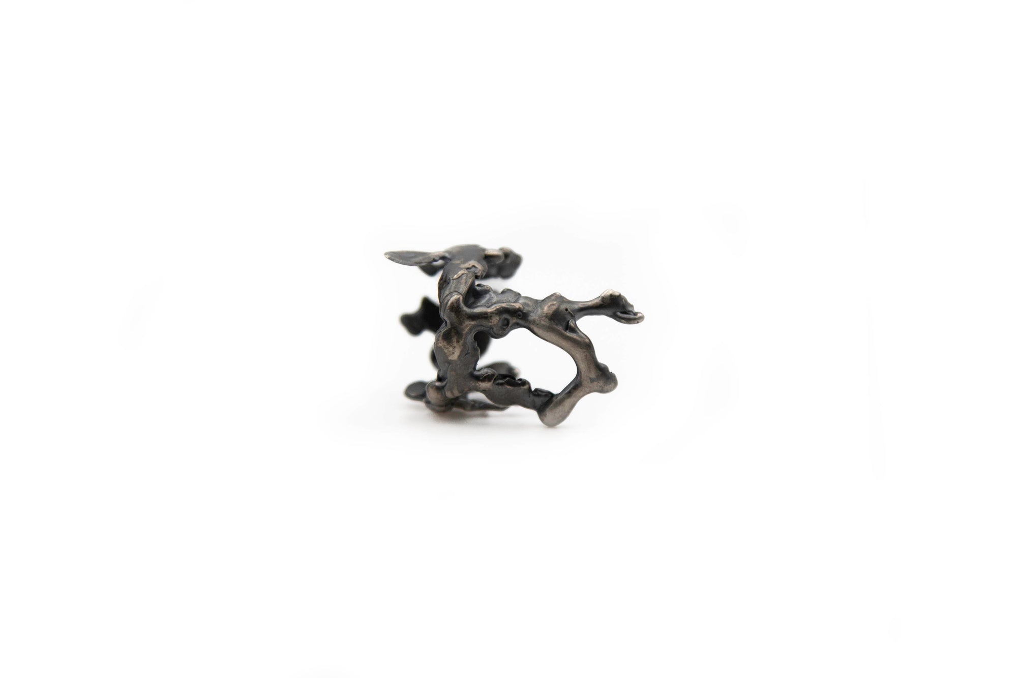 SILO hand-carved 925 sterling silver ring with oxidized finish