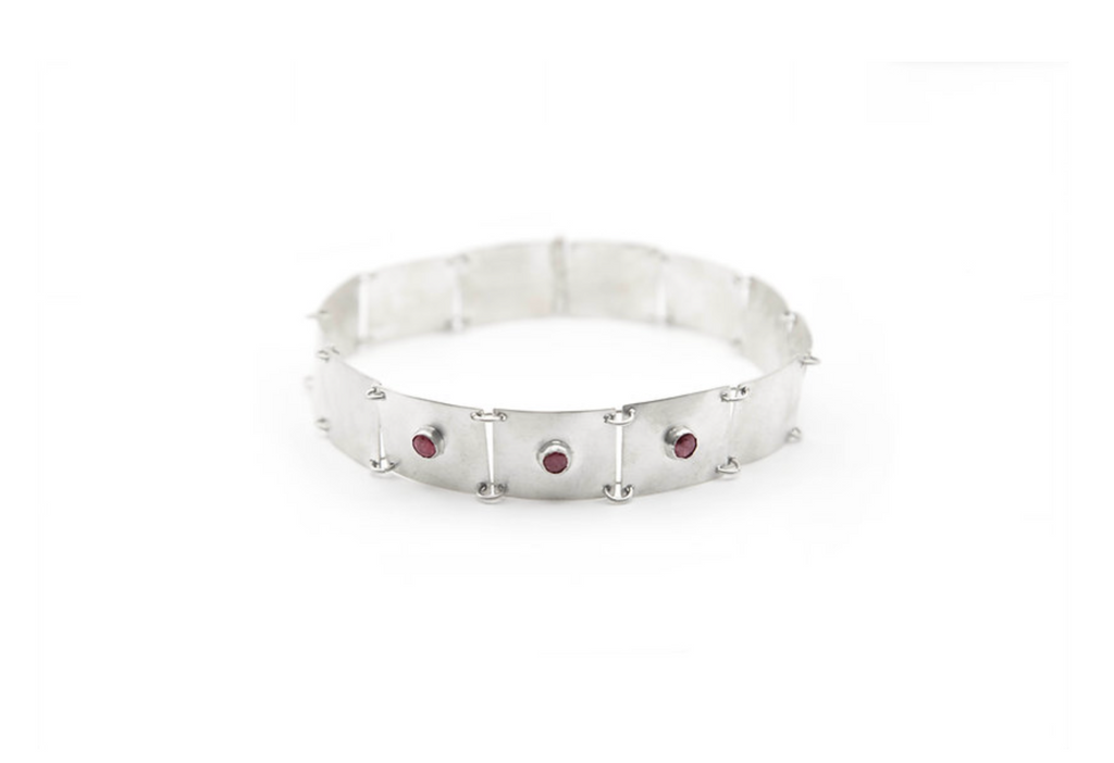 VOYAGE - SATINATO 925 sterling silver choker with satin finish and interlocking design
