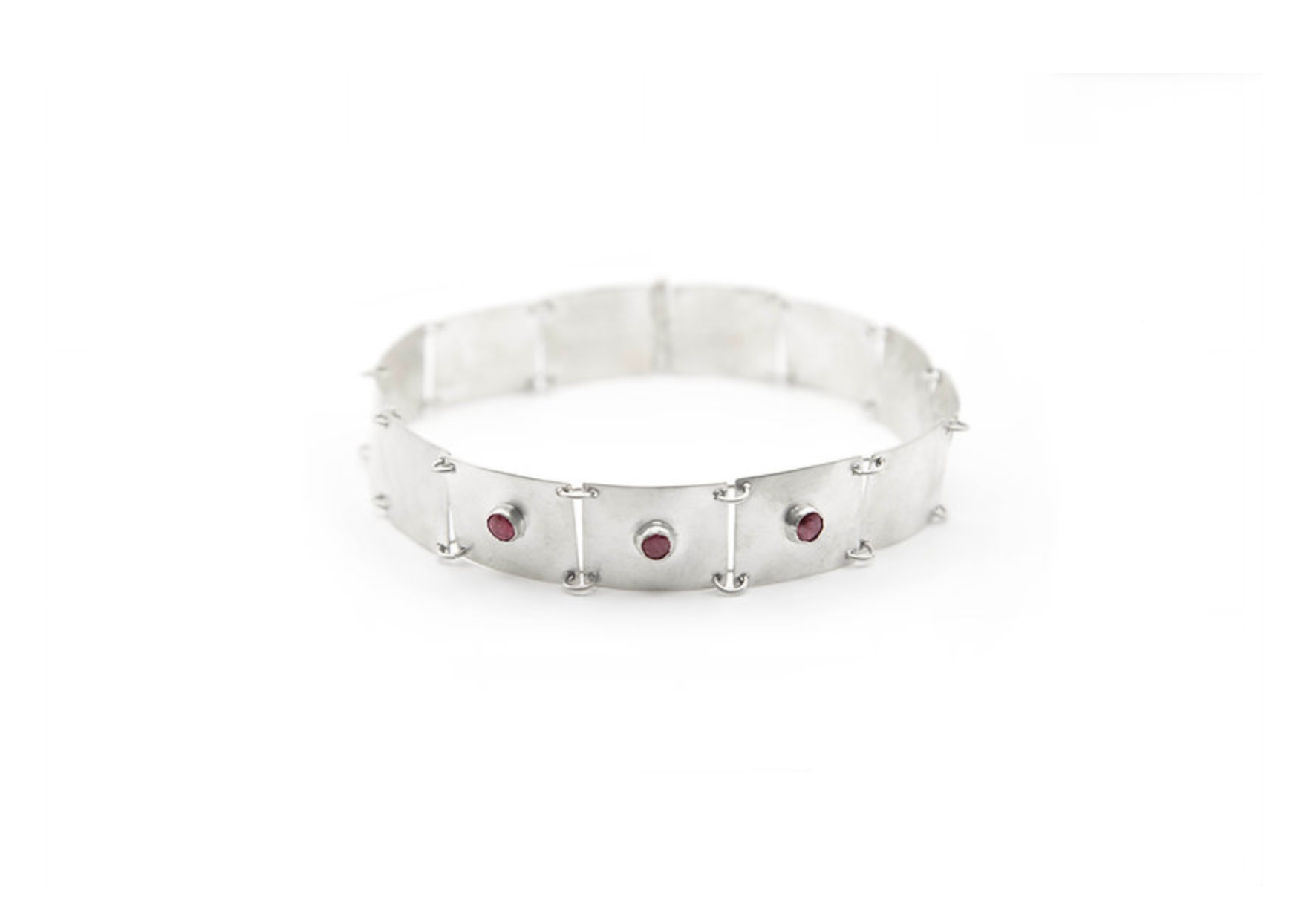 VOYAGE - SATINATO 925 sterling silver choker with satin finish and interlocking design