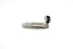 UGLY DUCKLING hand-carved 925 sterling silver ring with black quartz stone