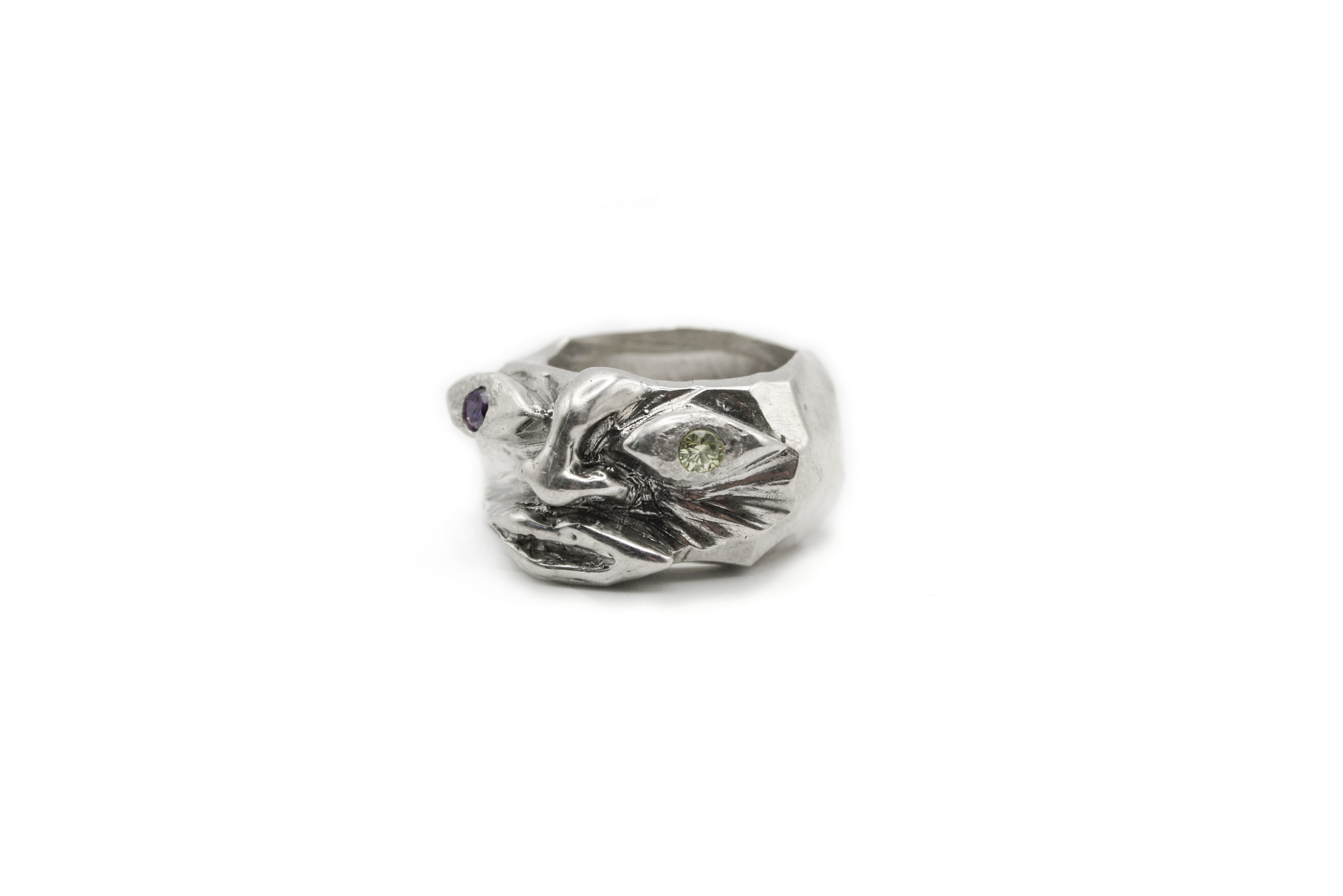 ZIGGY hand-carved 925 sterling silver ring inspired by David Bowie